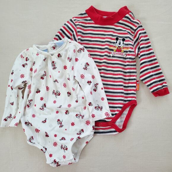Vintage Mickey & Minnie Romper Bundle 9-12 months - Picture 2 of 6